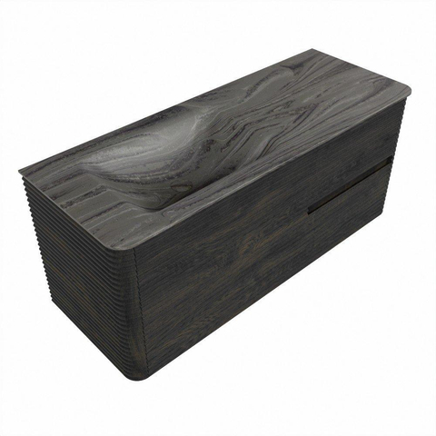 Mondiaz CIRO-DLUX Badkamermeubelset - 120x45x50cm - Solid surface wastafel Sombra - 1 wasbak Links - zonder kraangaten - 2 lades - Shadow SW1532764