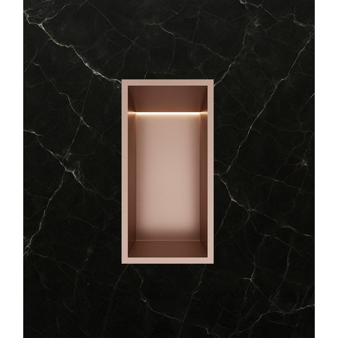 Hotbath &MORE Inbouwbox of inbouwnis - 30x15x10 - met LED - IP44 - PVD - geborsteld koper SW1246535