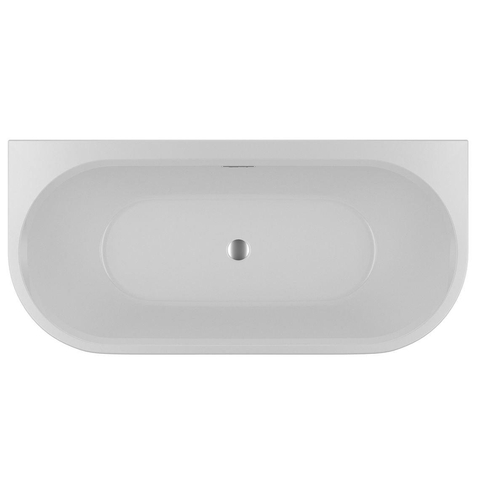 Baignoire Riho Desire semi-îlot semi-îlot avec trop-plein 180x84cm avec siphon brillant blanc SW412244