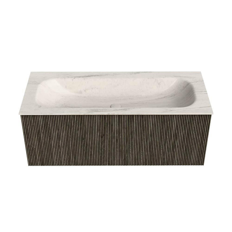 MONDIAZ KURVE-DLUX 110cm badmeubel kleur Shadow met 1 lade en 0 deuren. Wastafel BIG MEDIUM Midden 1 kraangat Meli. SW1431820