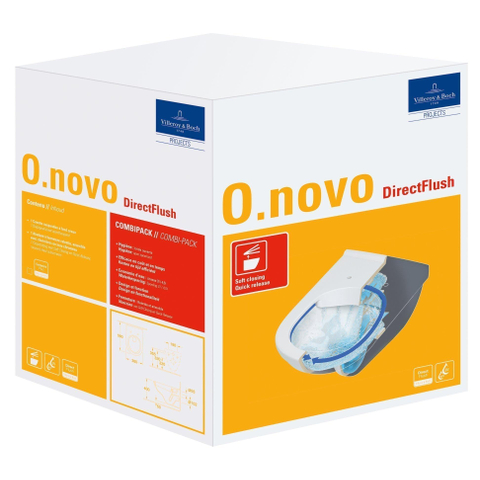 Villeroy & Boch O.novo wandcloset directflush - met zitting - softclose en quickrelease CeramicPlus - diepspoel - White Alpine (glans wit) GA18658