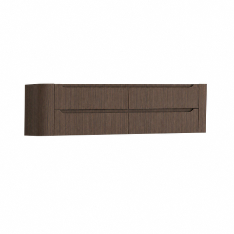 H&R Badmeubelen Juice Wastafelonderkast - 160x45x50cm - afgeronde hoeken - 4 lades - geïntegreerde greep - coffee SW1490914
