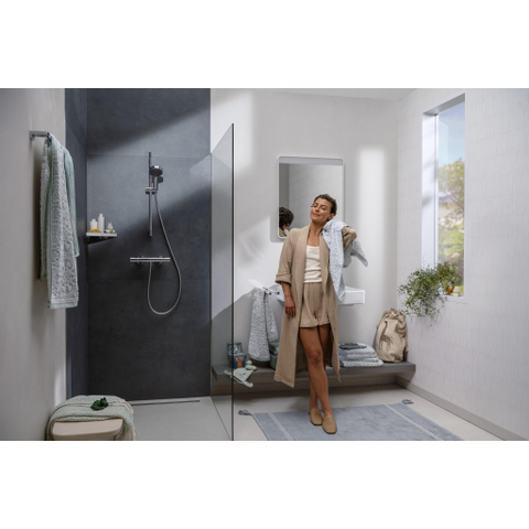 Hansgrohe Ecostat fine Douchekraan - thermostatisch - zonder omstel HOH=15cm - thermostaat - hoogglans chroom (wit) SW1152220