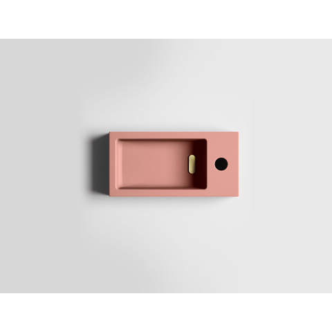 Clou Flush 3 lave-mains 36x18cm avec trou de robinet à droite céramique rose mat SW795717