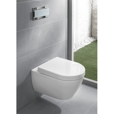 Villeroy & Boch Subway 2.0 wandcloset - 37.5x56.5cm - met spoelrand - diepspoel CeramicPlus - White Alpine (glans wit) 0124010