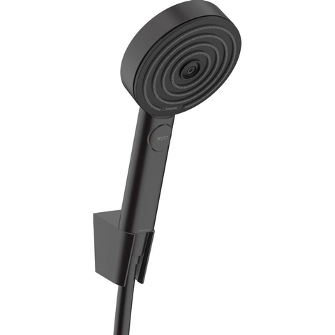 Hansgrohe ShowerSelect ensemble de douche pluie encastré – bras mural droit 8 cm – douchette ronde 1 jet – noir mat SW1208490