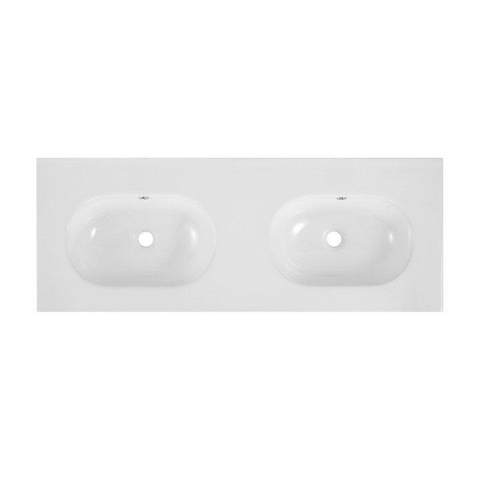 Saniclass Chaci Wastafel - 120x46x14cm - zonder kraangaten - keramiek - wit OUTLETSTORE STORE45128