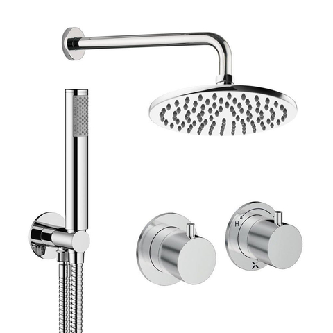Crosswater MPRO Module inbouw regendoucheset – Ø20 cm hoofddouche – 2 hendels – vaste douchehouder – chroom SW1472373