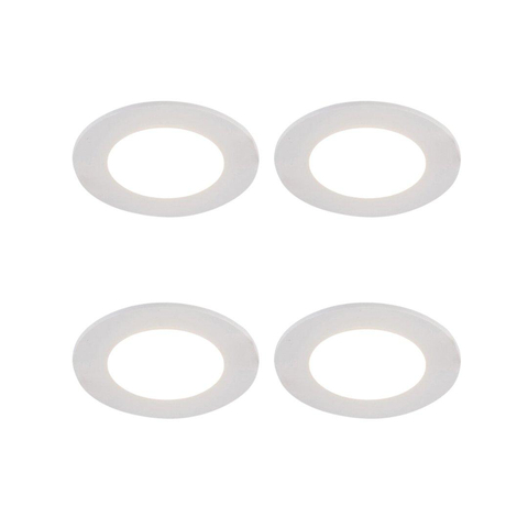 QAZQA Blanca Spot encastré - set de 4 - 9x9cm - LED incluse - 3 niveaux de gradation - IP44 - blanc mat SW1209744