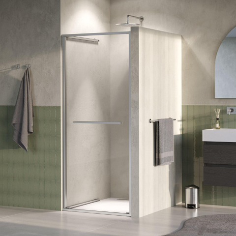 BRAUER Luminis Nisdeur - 90x200 - naar binnen draaiend - helder glas - omkeerbaar - incl. glascoating - geborsteld RVS PVD SW1580985