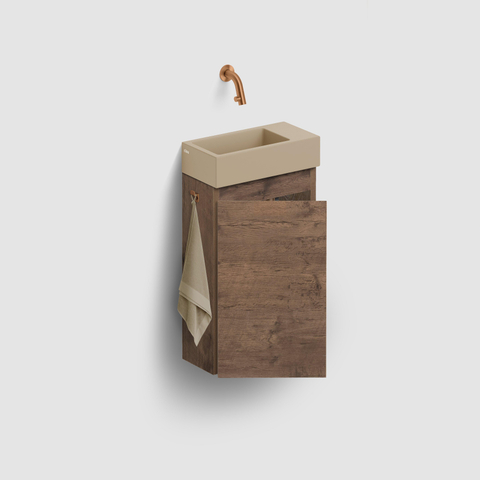 Clou Flush 3 lavabo 36x18cm sans trou de robinet à droite mat moutarde céramique SW795719