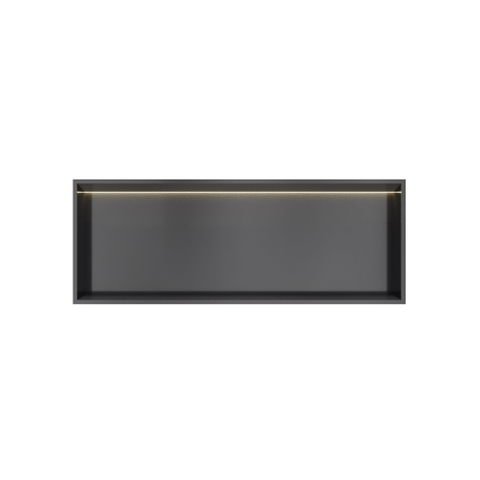 Hotbath &MORE Inbouwbox of inbouwnis - 30x80x10 - met LED - IP44 - PVD - geborsteld zwart SW1246621