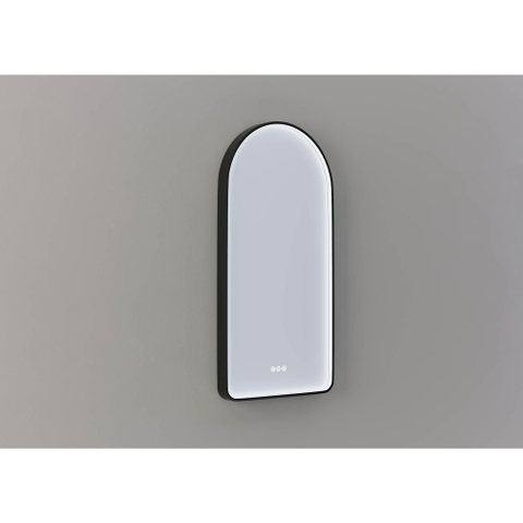 Thebalux M27 spiegel – toog – 50x100 cm – indirecte LED rondom – spiegelverwarming, dimbaar – Zwart mat SW1116539