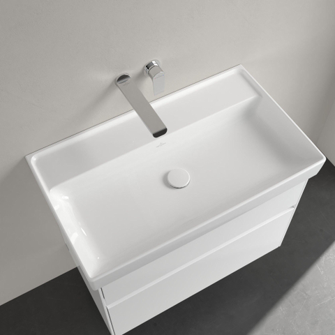 Villeroy & Boch Collaro meubelwastafel - 80x47cm - zonder overloop - zonder kraangat - White Alpine (glans wit) SW358388