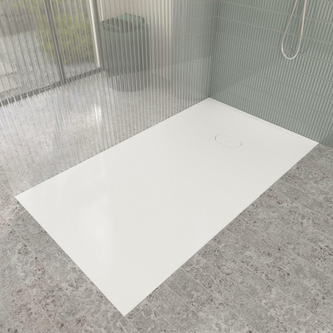 Villeroy & Boch Ecora douchebak - 160x90x4.5cm - afvoer korte zijde - white alpine (wit) SW1558882