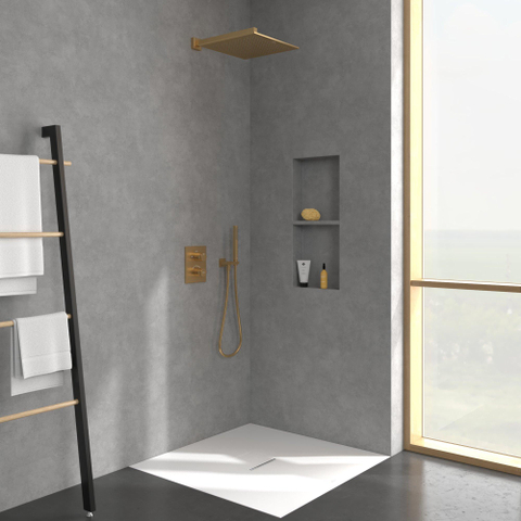 Villeroy & Boch Universal Showers regendouche - 35x35cm hoekig - Brushed Gold (goud) SW974340