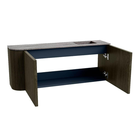 Mondiaz JOYA-DLUX 101.6cm toiletmeubel - ronding links kleur Shadow - Wastafel FAYE positie Rechts 1 kraangat kleur Oza. SW1425079