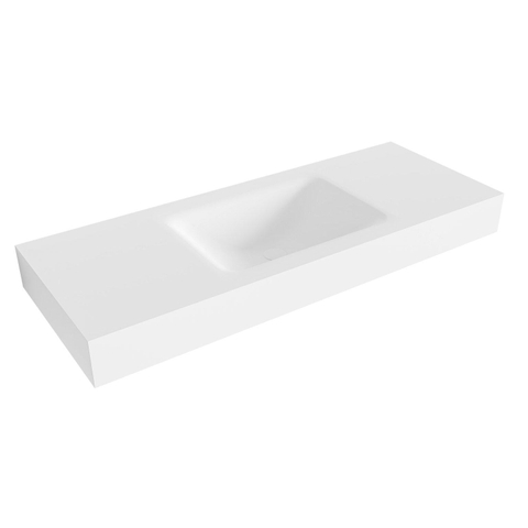 Mondiaz CLOUD Lavabo suspendu sans talc - 120cm - lavabo central - bord 12cm - Solid Surface Talc SW430376