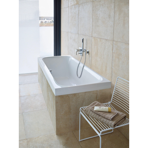 Duravit Happy D.2 Kunststof inbouwbad acryl rechthoekig - met 2 rugsteunen - 180x80x46cm - zonder poten - zonder ommanteling - glans wit SW54606