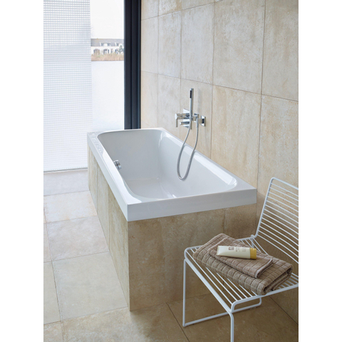 Duravit HappyD 2 Baignoire à encastrer 180x80x46cm acrylique rectangulaire avec 2 dossiers sans pieds ni tablier blanc SW54606