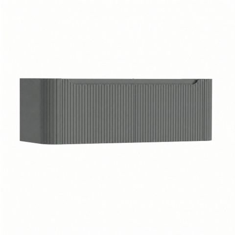 H&R Badmeubelen Juice Wastafelonderkast - 120x45x40cm - afgeronde hoeken - 3D-front - 2 lades - geïntegreerde greep - petrol mat SW1259288