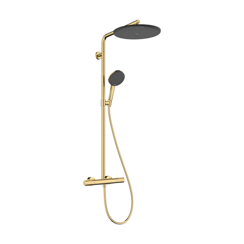 Hansgrohe Raindance Alive S ensemble de douche pluie apparent – douche de tête Ø 30 cm – douchette 3 jets – or poli SW1388256