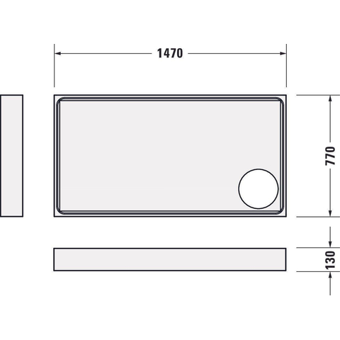 Duravit Starck Slimline Kunststof douchebak acryl rechthoekig - 150x80x6cm - met antislip - wit SW472380