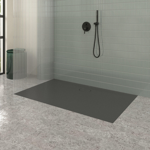 Villeroy & Boch Ecora douchebak - 150x90x3.5cm - afvoer lange zijde - anthracite (antraciet) SW1558881