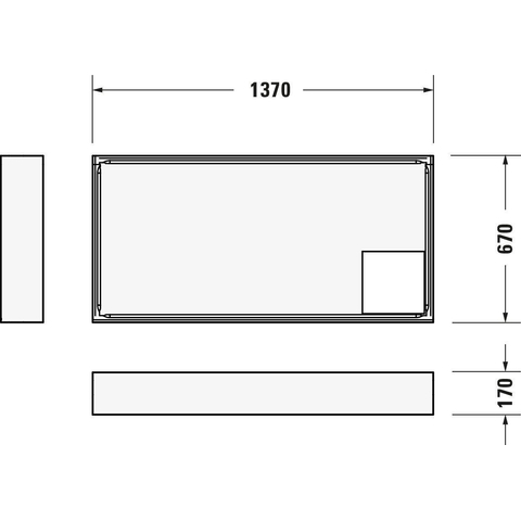 Duravit D-code Kunststof douchebak acryl rechthoekig - zonder paneel - 140x70cm - met afvoergat - diameter 90mm - wit 0295845