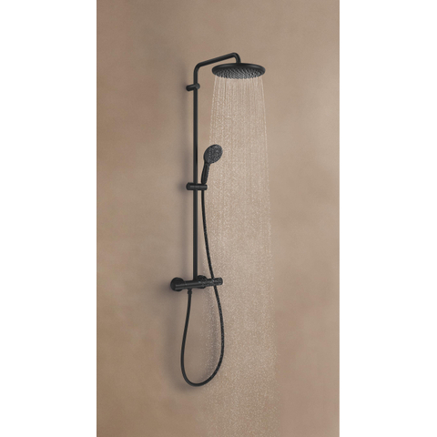 Grohe Vitalio Start 250 Regendoucheset - hoofddouche 25cm - ronde handdouche - 2 straalsoorten - met douchethermostaat - matte black (mat zwart) SW1126877