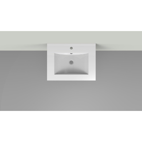 Arcqua Pakaru wastafel 61x46cm met overloopgat 1 kraangat 1 wasbak keramiek glans wit SW374580