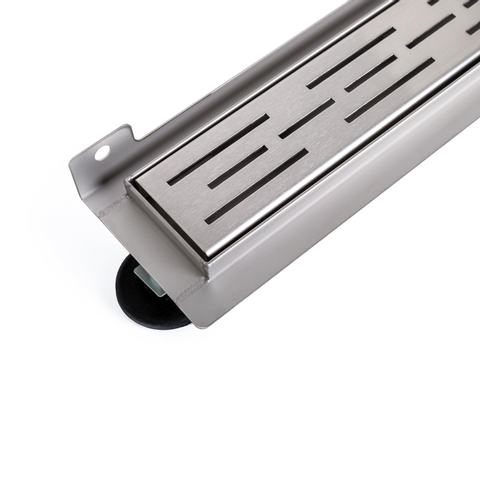 BRAUER Caniveau de douche - cadre d'étanchéité - 100x7x6.7cm - à fond creux - sortie latérale - inox SW6707