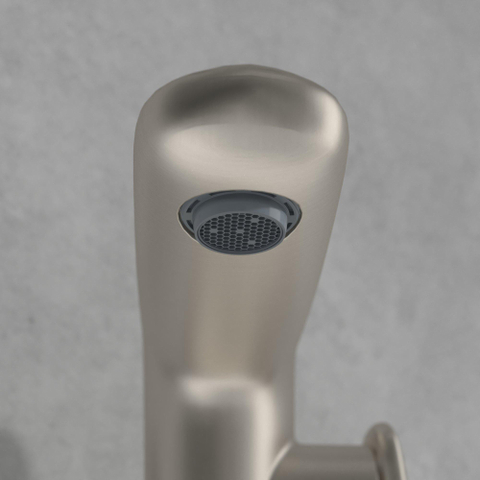 Villeroy & Boch Antao 1 greeps wastafelkraan - 173mm - met push open afvoergarnituur - Brushed Nickel (rvs) SW974163