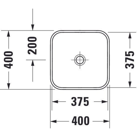 Duravit Happy D.2 Plus waskom vierkant - zonder kraangat - zonder overloop - 40x40cm - met keramische afdekkap - glans wit SW297013