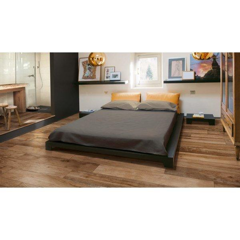 ÉCHANTILLON Ceralto Rovello Soft Carrelage sol et mur 20x120cm 9.5mm R9 grès cérame Caramel SW913295