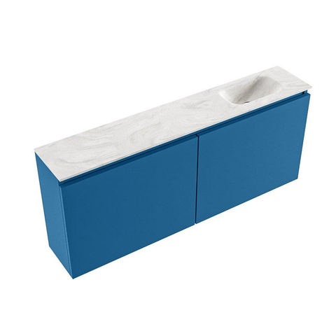 MONDIAZ TURE-DLUX Meuble de toilettes 120 cm Jeans. Lavabo EDEN Ostra position à droite. Avec 1 trou de robinet. SW1104926
