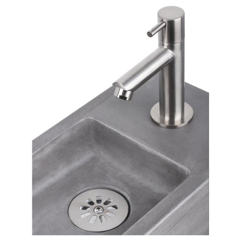 Differnz Ravo fonteinset – 38.5x18.5x9 cm – beton donker grijs – rechte mat chromen kraan SW705484
