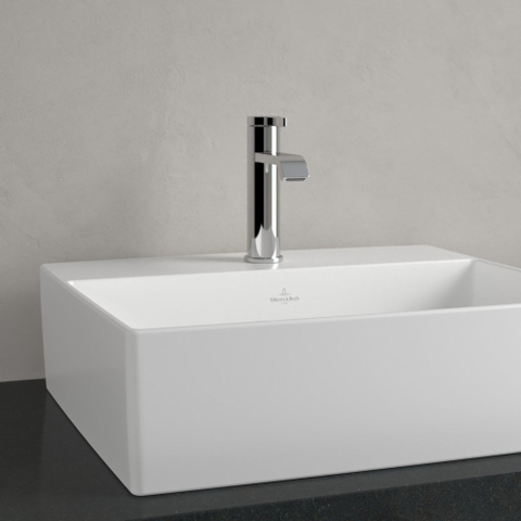 Villeroy & Boch memento 2.0 opzetwastafel - 50x42cm - met 1 kraangat - zonder overloop CeramicPlus - Stone White (mat wit) SW209586