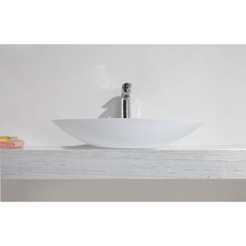 Wiesbaden Kim Waskom ovaal - 59x35x11cm - solid surface - mat wit SW102826