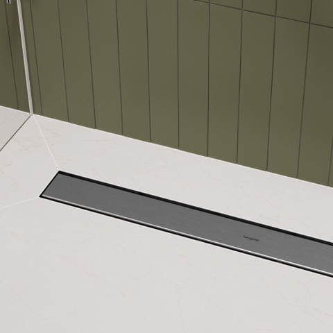 Hansgrohe RainDrain Go Douchegoot - 70cm - standaard/vlakke installatie - betegelbaar - brushed stainless steel SW1590429