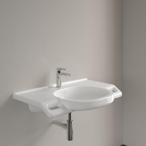 Villeroy & Boch Vicare O.novo Vita wastafel Vita - met 1 kraangat - zonder overloop - 80x55cm - White Alpine (glans wit) 1025047