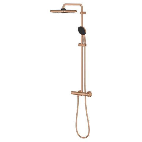 GROHE Vitalio Comfort doucheset - met thermostaat - geborsteld warm sunset (koper) SW1590106