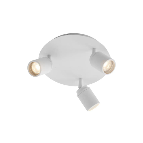 QAZQA Ducha - 3 lampes - lampes led dimmables incluses - IP65 - Rond - Blanc SW1477252