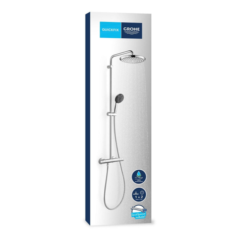 Grohe Vitalio Start 250 ensemble de douche pluie apparent – thermostatique – douche de tête Ø 25 cm – douchette Ø 11 cm – chrome SW1028253