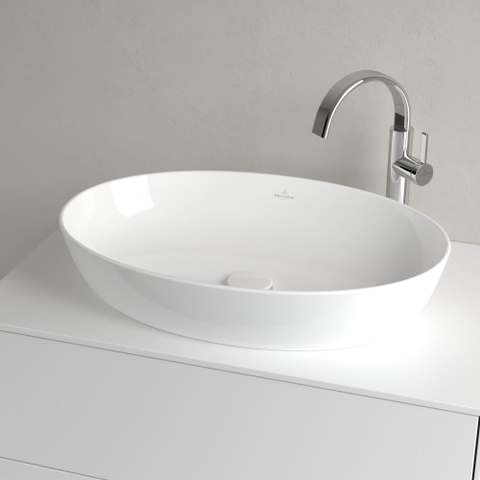 Villeroy & Boch Artis opzetwastafel ovaal - 61x41cm - zonder overloop CeramicPlus - White Alpine (glans wit) 1025295