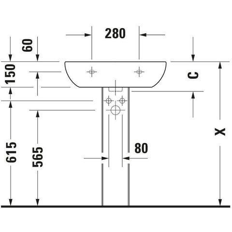 Duravit D-code Wastafel - 60x46cm - glans wit 0315102