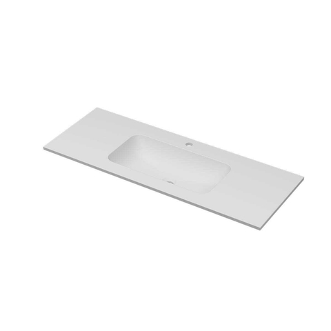 Ink Aspekt lavabo - 120x45x1.5cm - vasque centrale - 1 trou de robinet - blanc mat SW693204