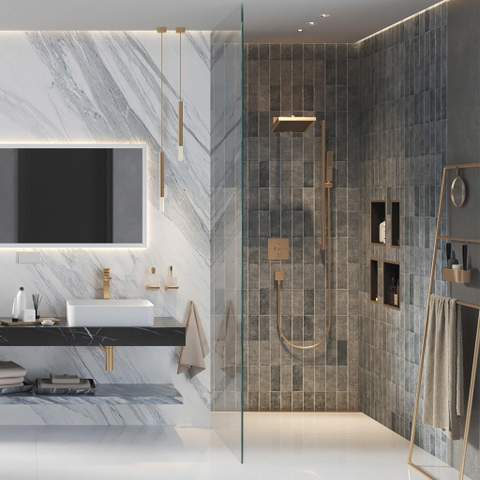 Hansgrohe Pulsify e Hoofddouche 260 - 1jet - ecosmart + - geborsteld brons SW918407