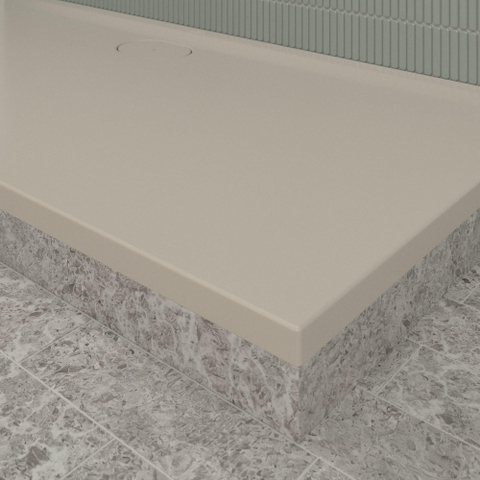 Villeroy & Boch Ecora douchebak - 170x80x3.5cm - afvoer lange zijde - almond (beige) SW1559024
