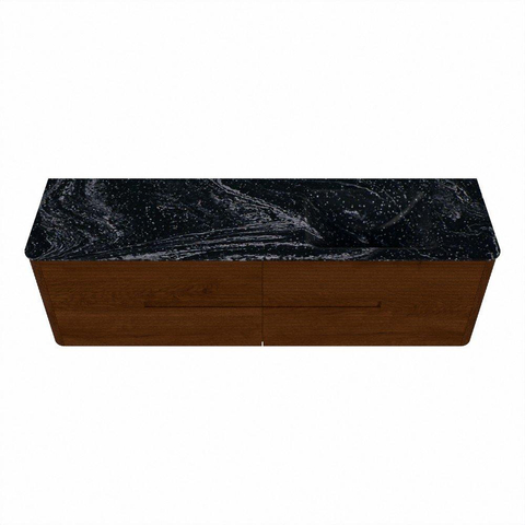 Mondiaz CIRO-DLUX Ensemble de meubles de salle de bains - 170x45x50cm - lavabo solid surface Lava - 1 vasque à droite - 1 trou de robinet - 4 tiroirs - Ruby SW1531605